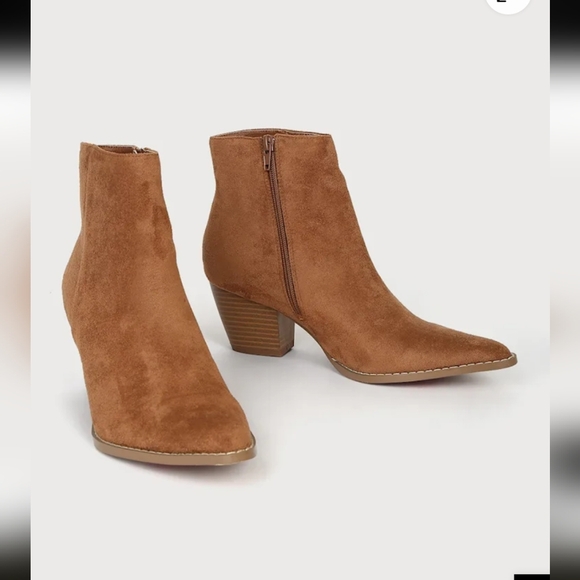 Lulu's x Matisse spirit Fawn Suede Pointed Toe Ankle Booties Women's 8M. - Picture 16 of 17